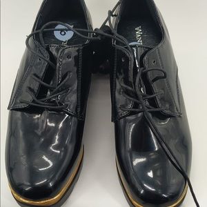 Women's Platform Oxford Loafers Shoes 9US black